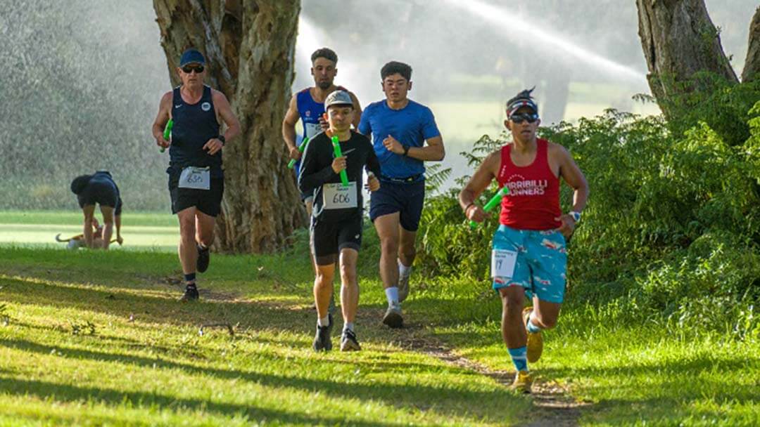 Runners at the Sri Chinmoy Mara-Fun Relays 2025