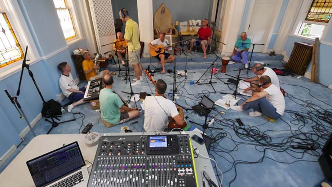Dinesh Band practicing in Dortmund 2025 – Music of Sri Chinmoy rehearsal