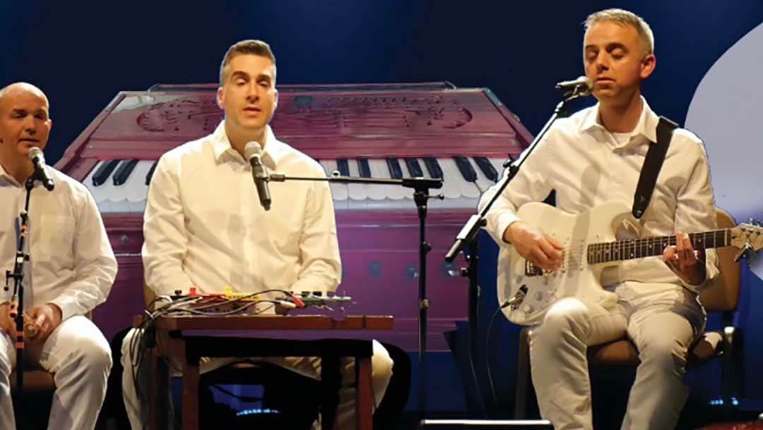 Pavaka Group performing Sri Chinmoy compositions on stage during Balkan Tour 2025