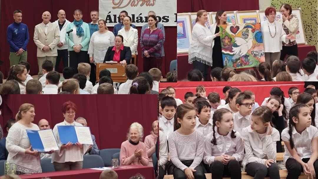 Jharna-Kala Art Exhibition Kiskunfélegyháza – children celebrate Sri Chinmoy paintings