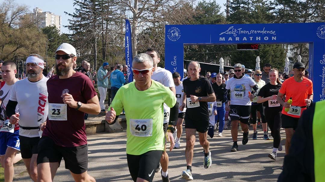 Runners on the 30th Self-Transcendence Marathon in Cair Park, Nish, Serbia