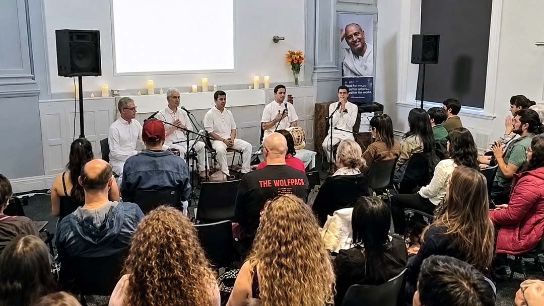 Live music performance at Sri Chinmoy Music and Meditation event in Dublin
